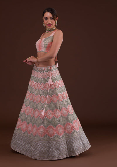 Pink Zariwork Net Designer Lehenga-Koskii