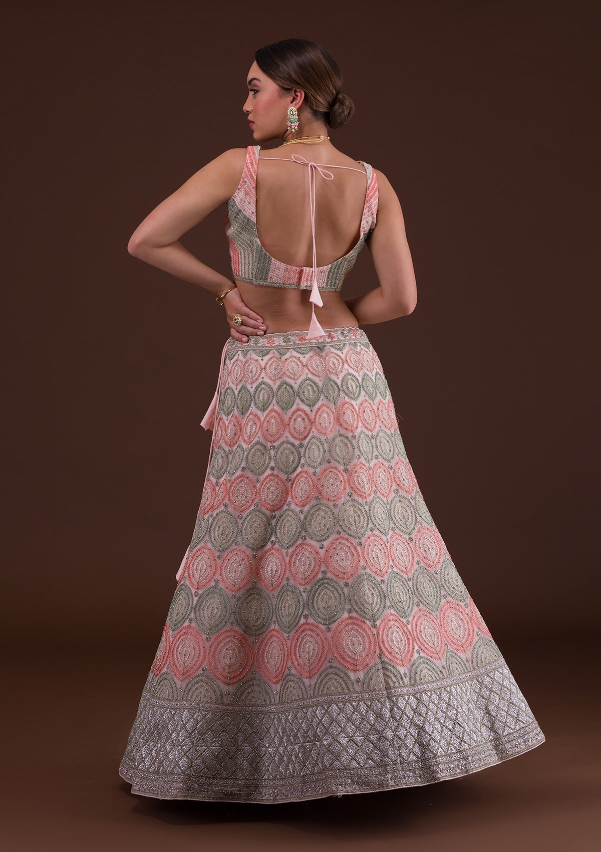 Pink Zariwork Net Designer Lehenga-Koskii