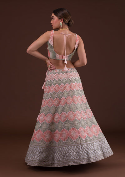 Pink Zariwork Net Designer Lehenga-Koskii