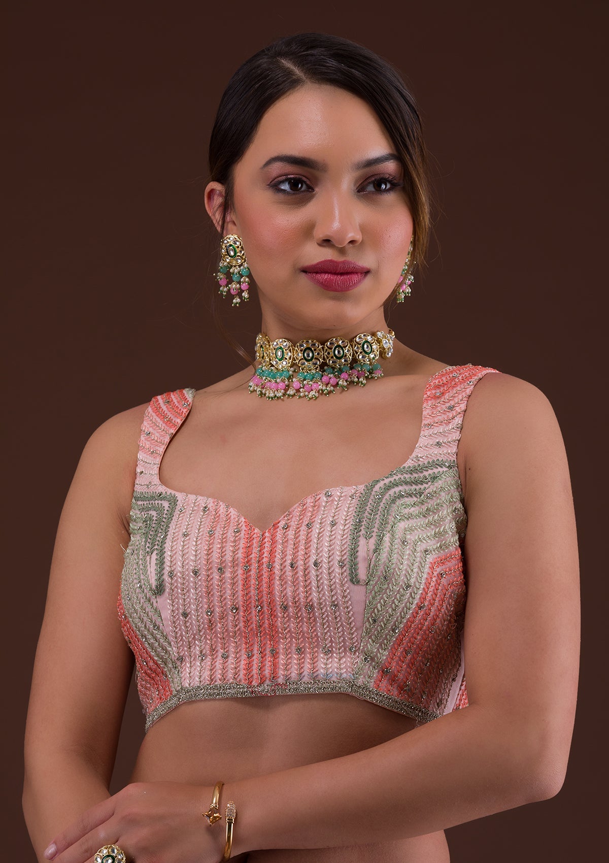 Pink Zariwork Net Designer Lehenga-Koskii