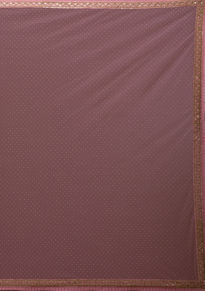 Pink Zariwork Net Saree-Koskii