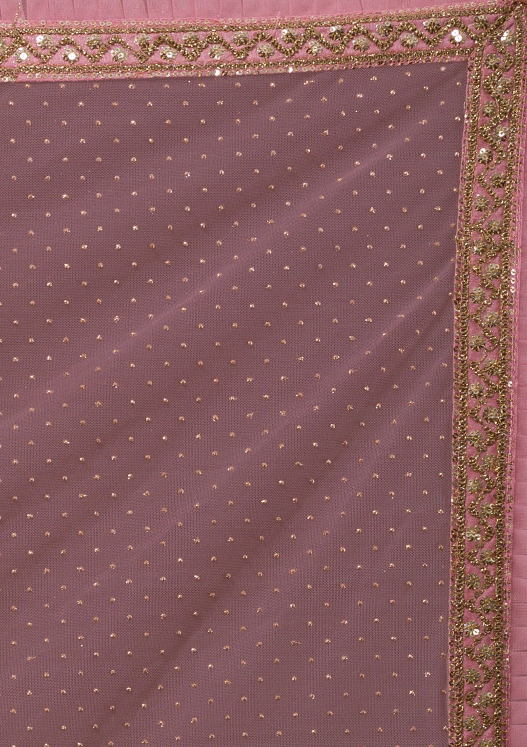 Pink Zariwork Net Saree-Koskii