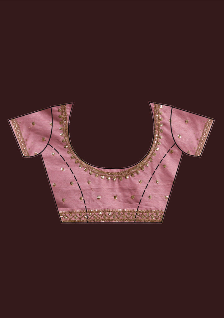 Pink Zariwork Net Saree-Koskii