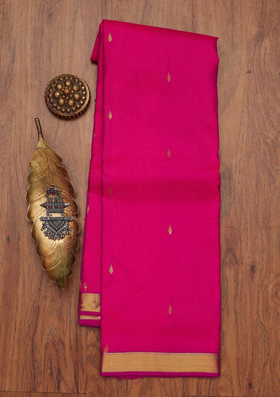 Pink Zariwork Pure Silk Designer Saree - koskii