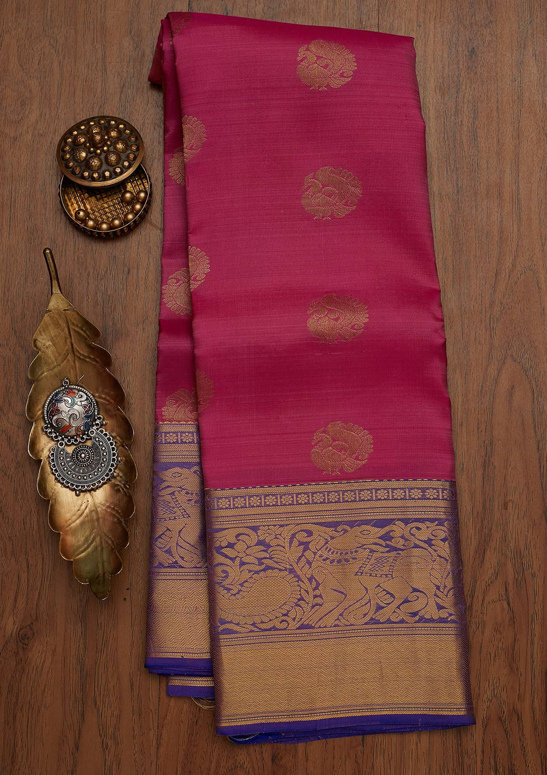 Pink Zariwork Pure Silk Designer Saree - koskii
