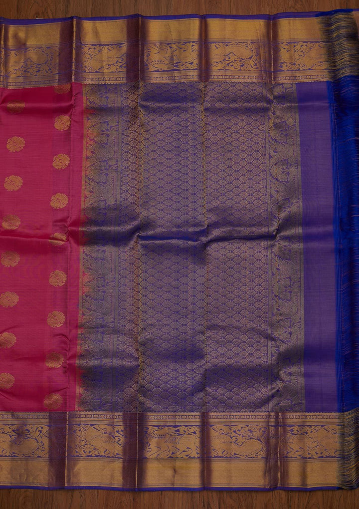 Pink Zariwork Pure Silk Designer Saree - koskii