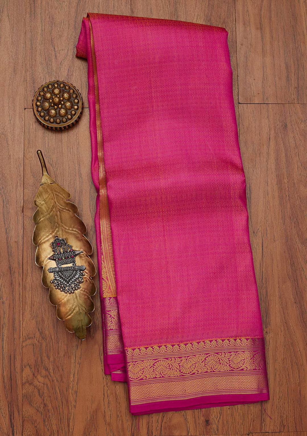Pink Zariwork Pure Silk Designer Saree - koskii
