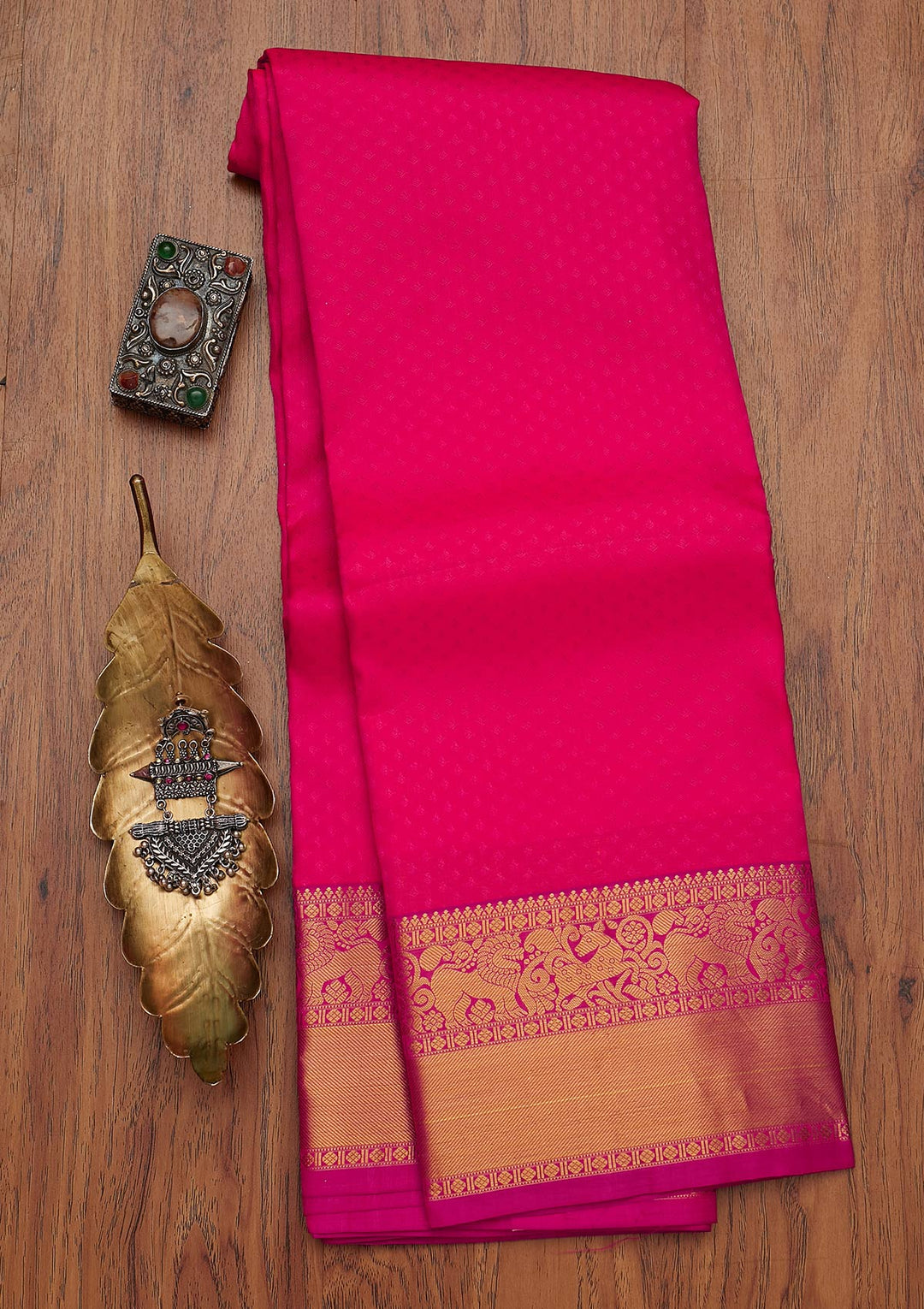 Pink Zariwork Pure Silk Designer Saree - koskii