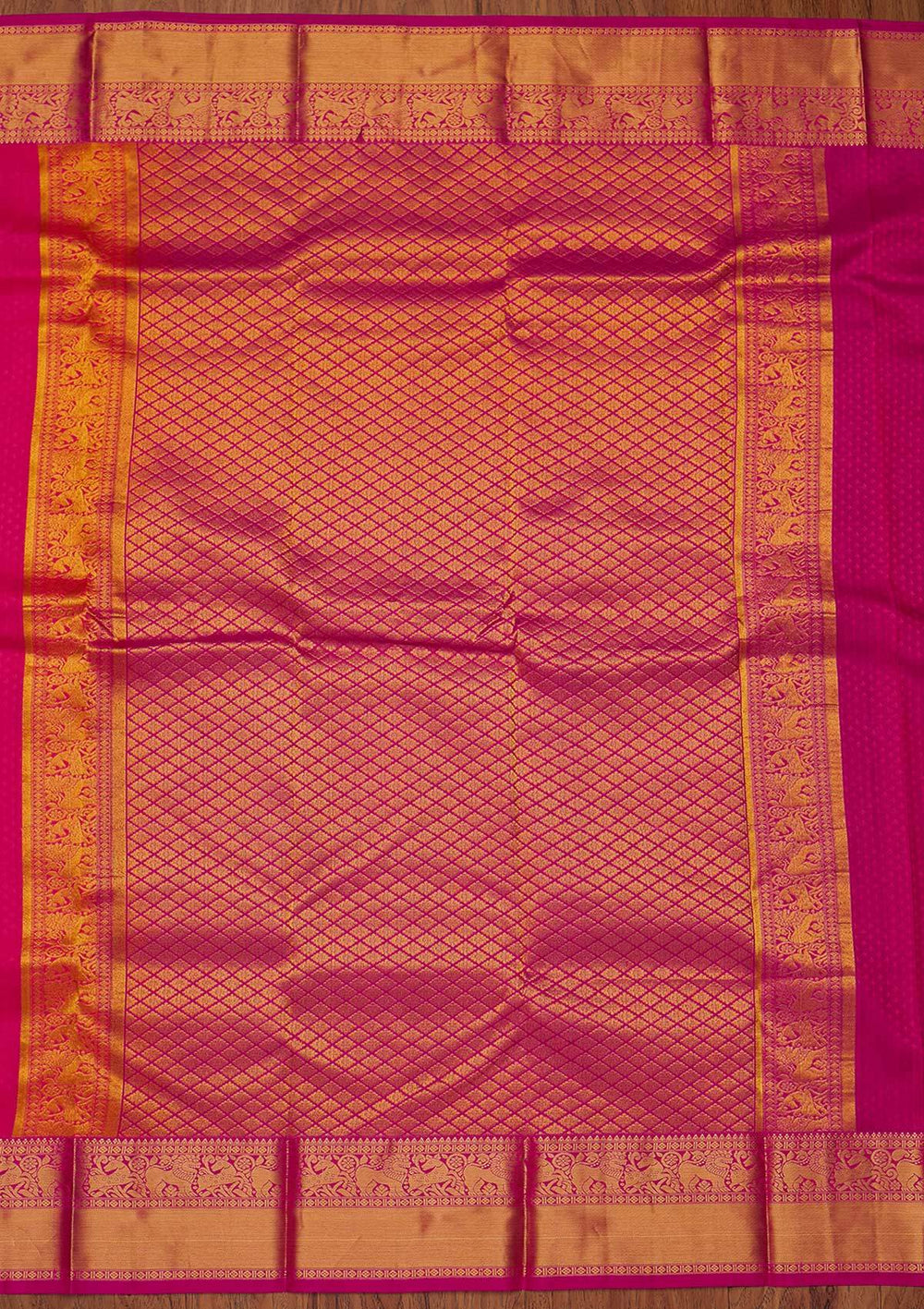 Pink Zariwork Pure Silk Designer Saree - koskii