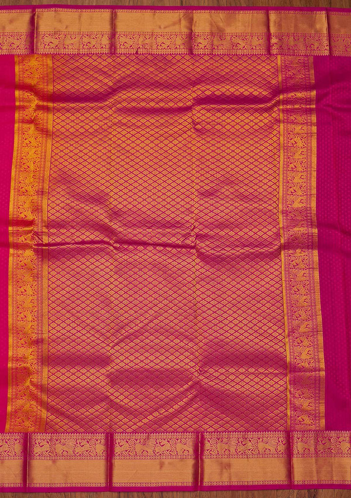 Pink Zariwork Pure Silk Designer Saree - koskii