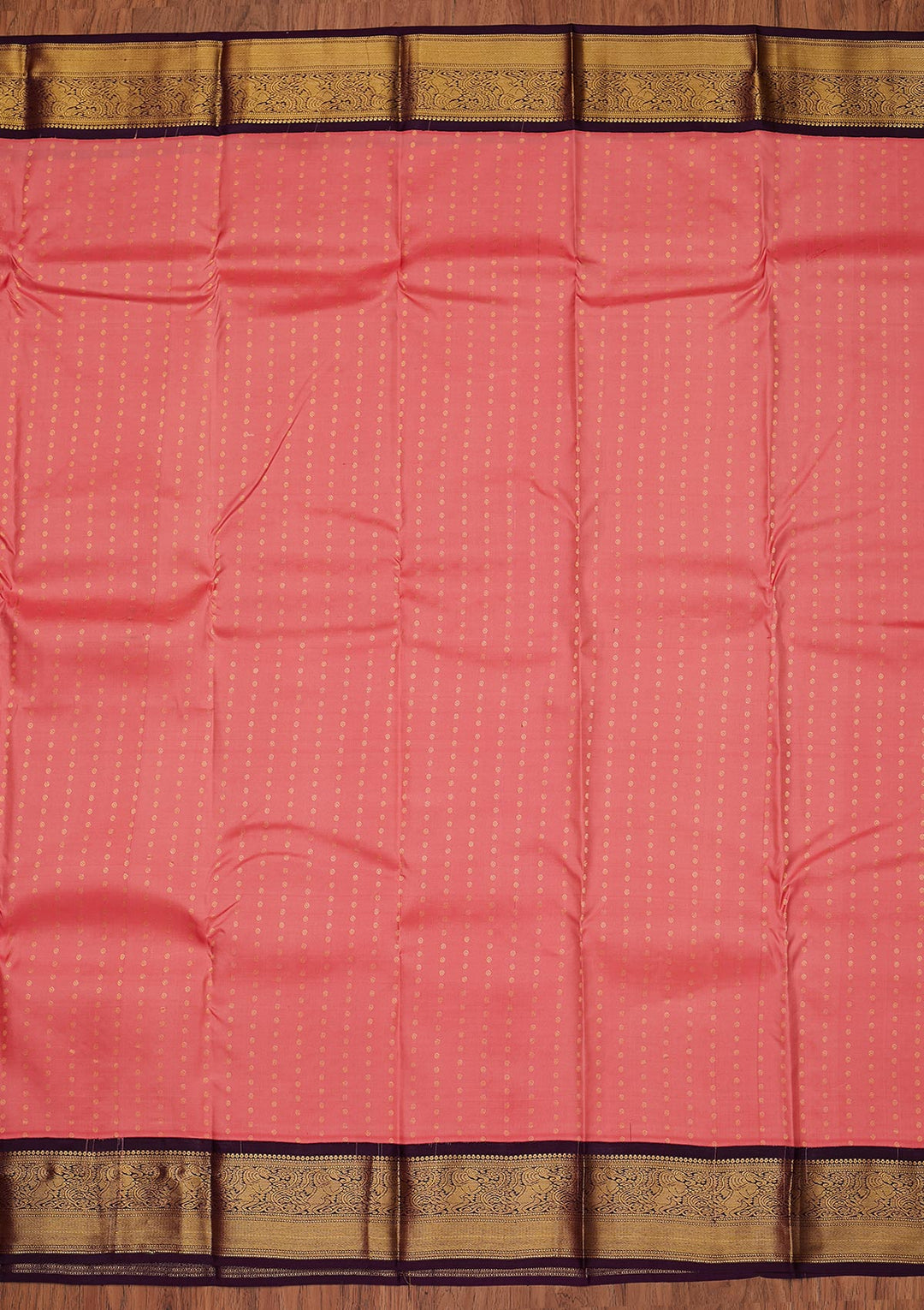 Pink Zariwork Pure Silk Designer Unstitched Saree - Koskii