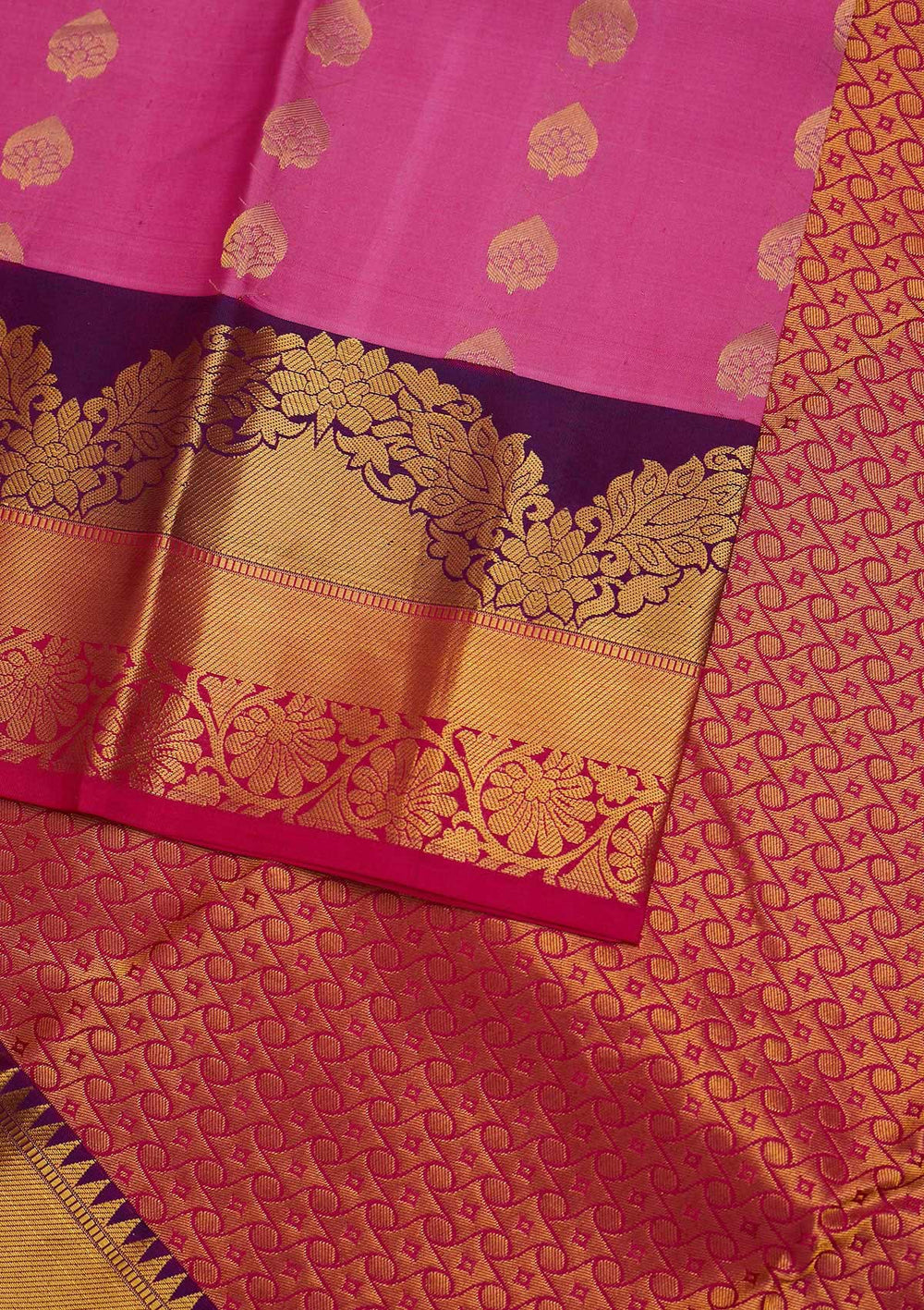 Pink Zariwork Pure Silk Designer Saree - Koskii