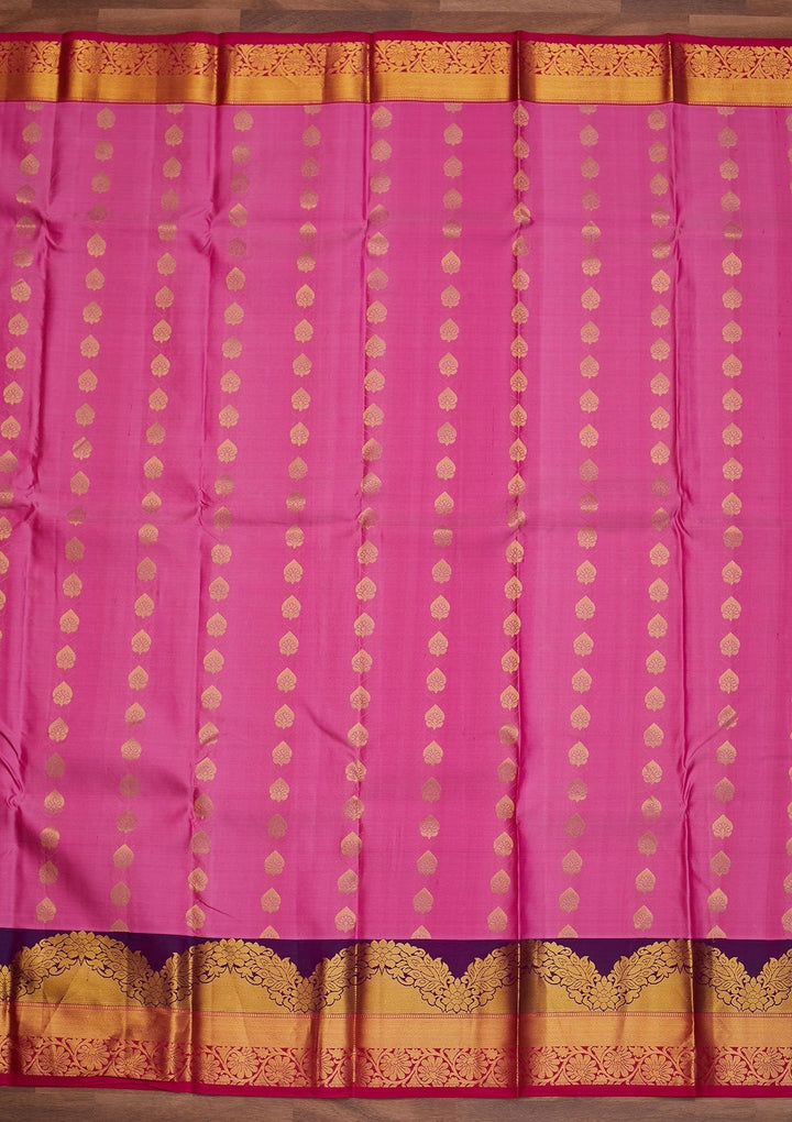 Pink Zariwork Pure Silk Designer Saree - Koskii