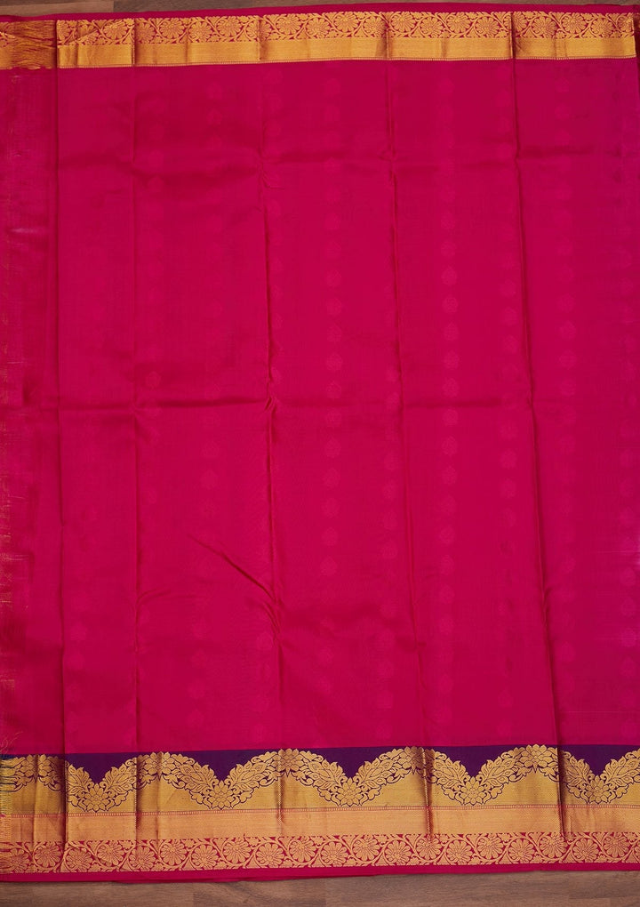 Pink Zariwork Pure Silk Designer Saree - Koskii