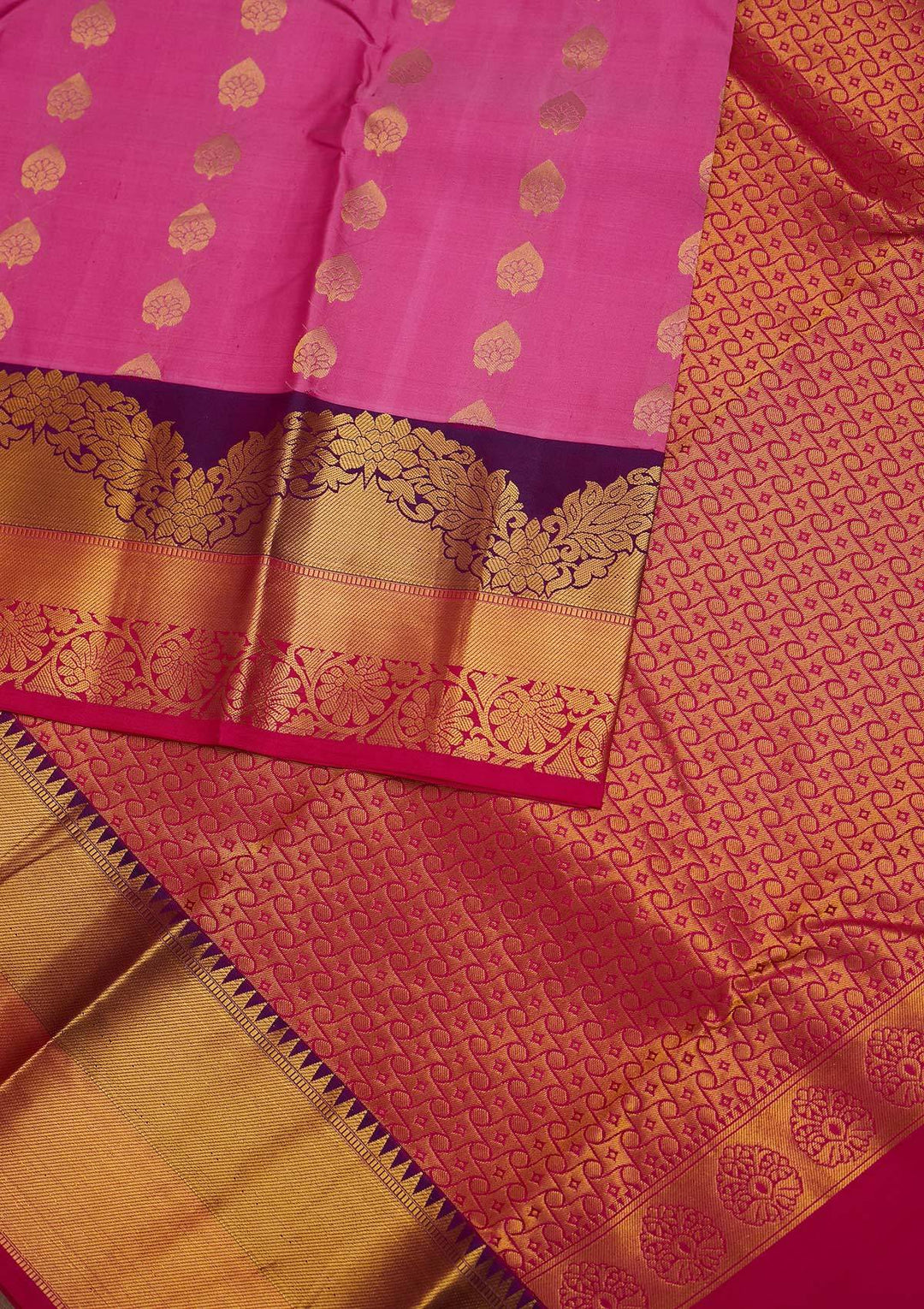 Pink Zariwork Pure Silk Designer Saree - Koskii