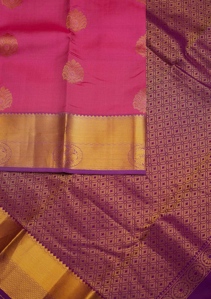 Pink Zariwork Pure Silk Designer Saree - Koskii