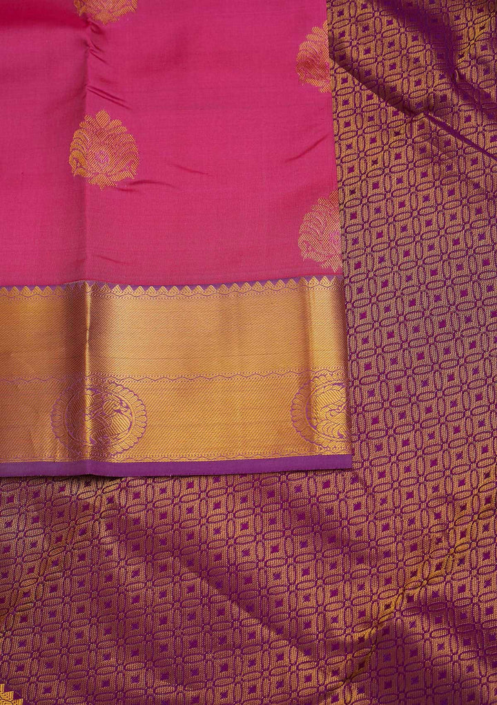 Pink Zariwork Pure Silk Designer Saree - Koskii