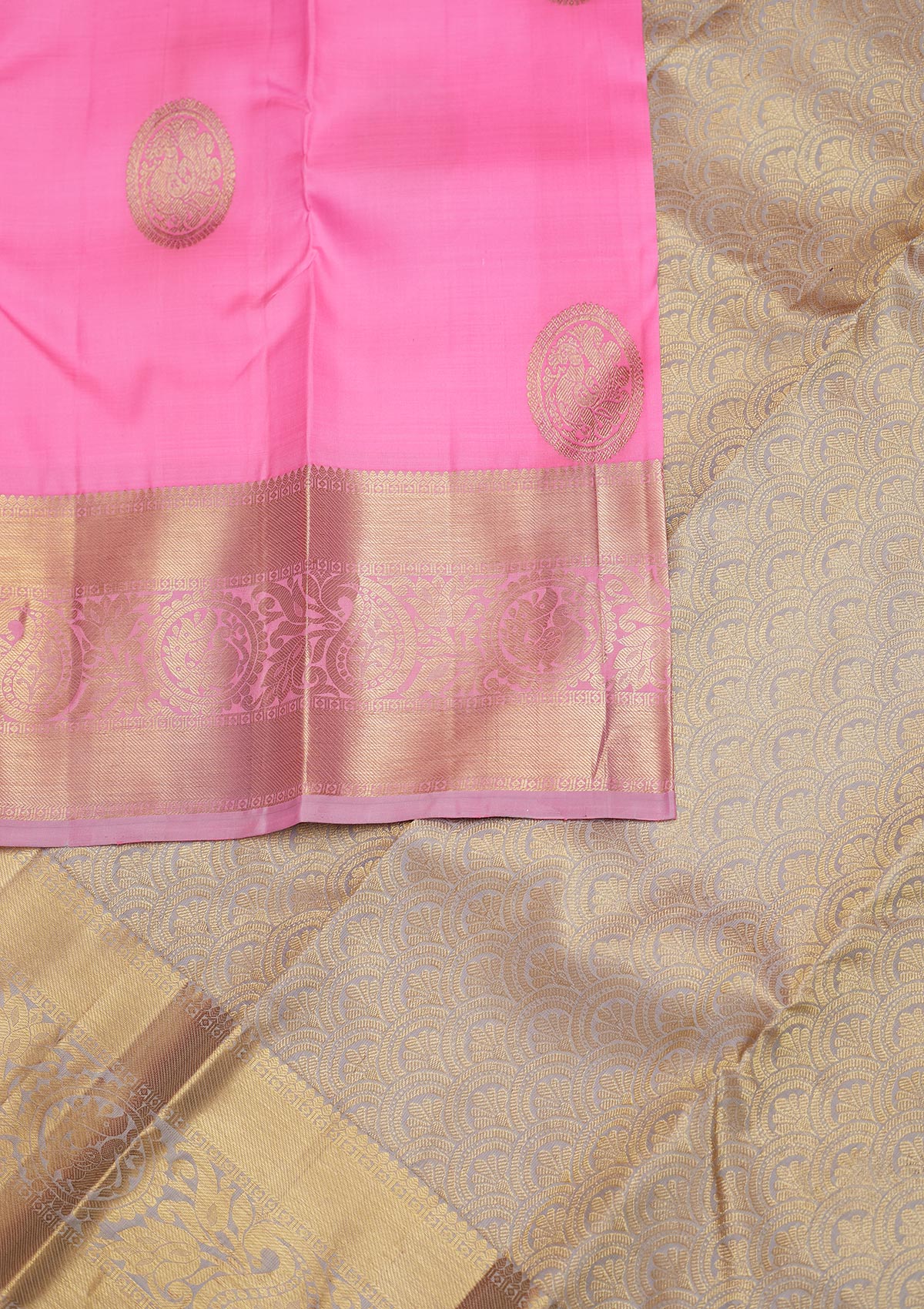 Pink Zariwork Pure Silk Designer Saree - Koskii