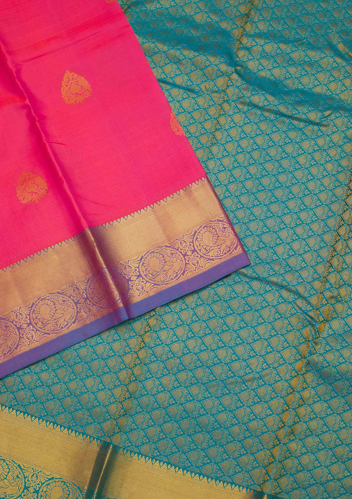 Pink Zariwork Pure Silk Saree - Koskii