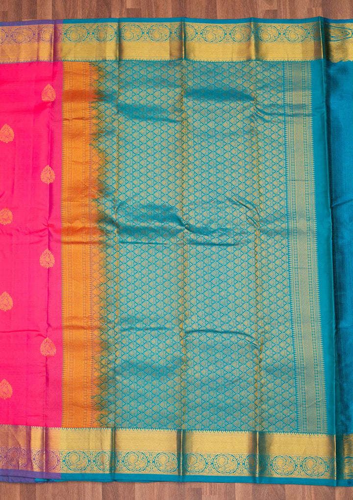 Pink Zariwork Pure Silk Saree - Koskii