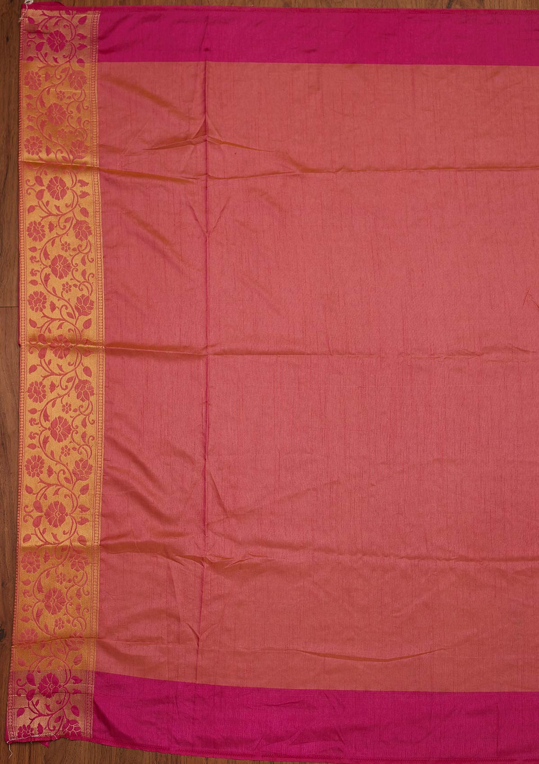 Pink Zariwork Raw Silk Designer Saree - koskii