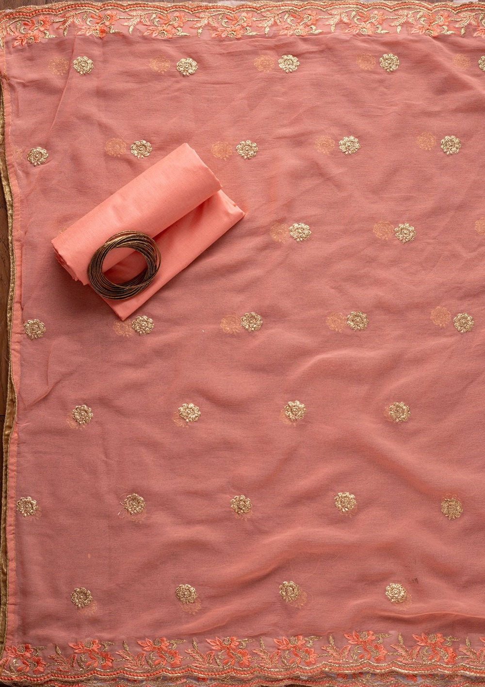 Pink Zariwork Semi Crepe Designer Unstitched Salwar Suit - koskii