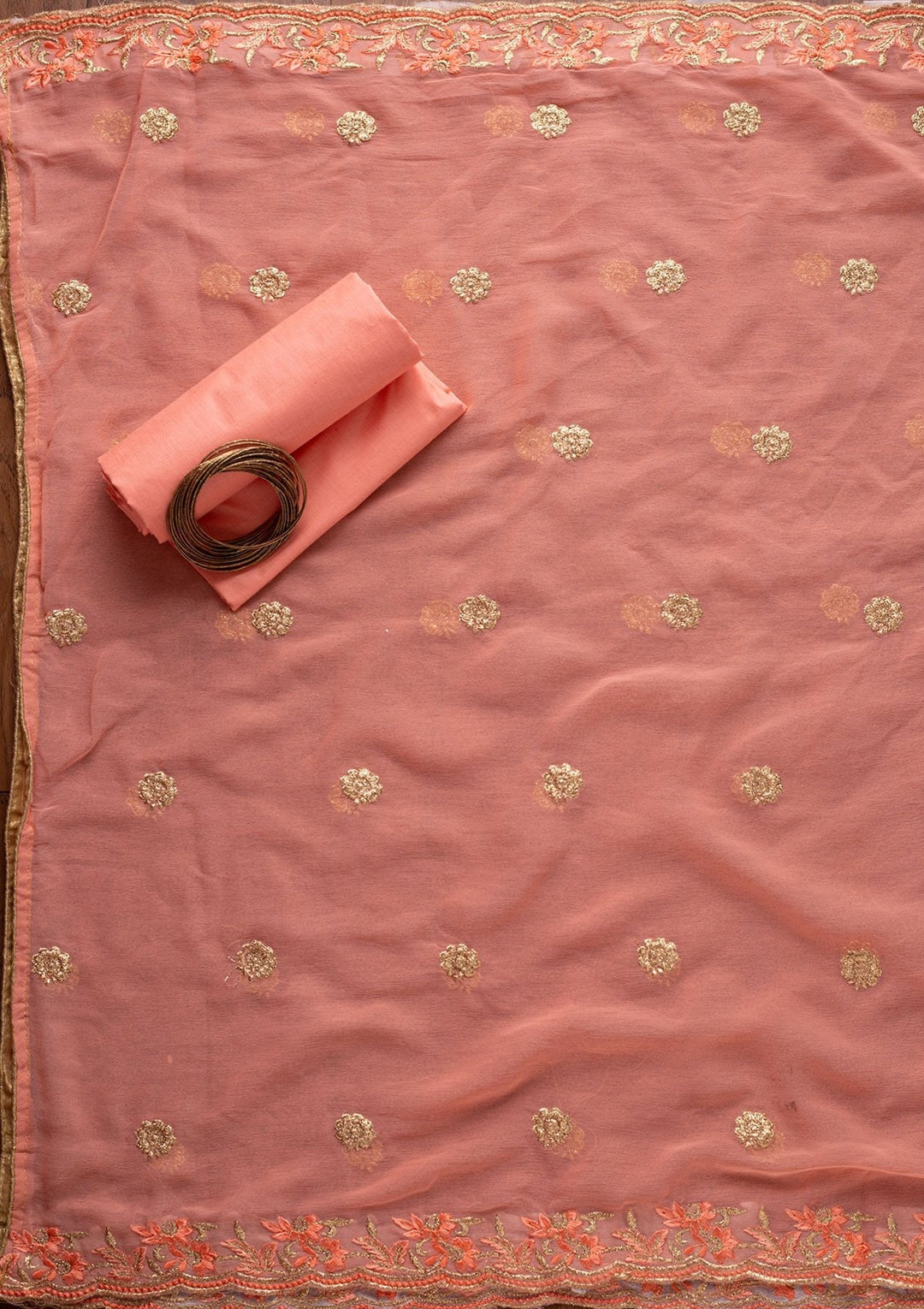 Pink Zariwork Semi Crepe Designer Unstitched Salwar Suit - koskii