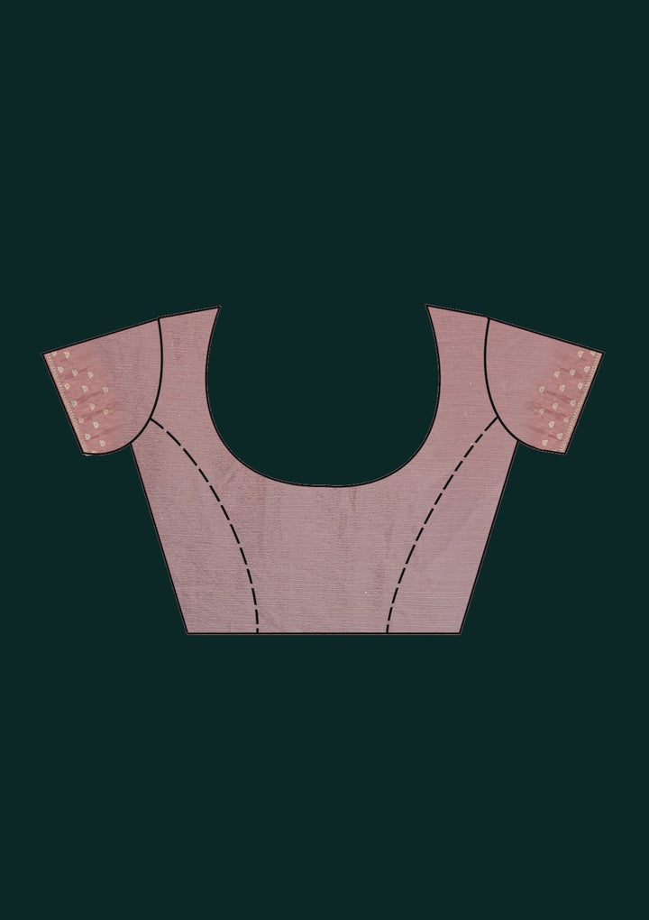 Pink Zariwork Semi Crepe Saree - Koskii