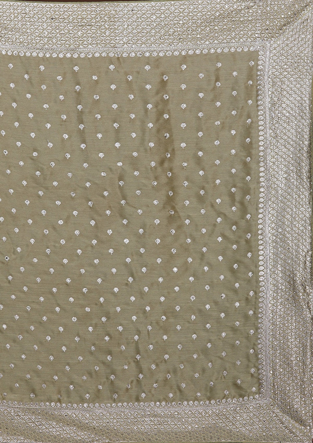 Pista Green Silver Zariwork Georgette Saree-Koskii