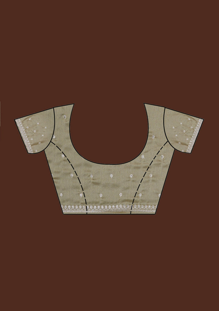 Pista Green Silver Zariwork Georgette Saree-Koskii