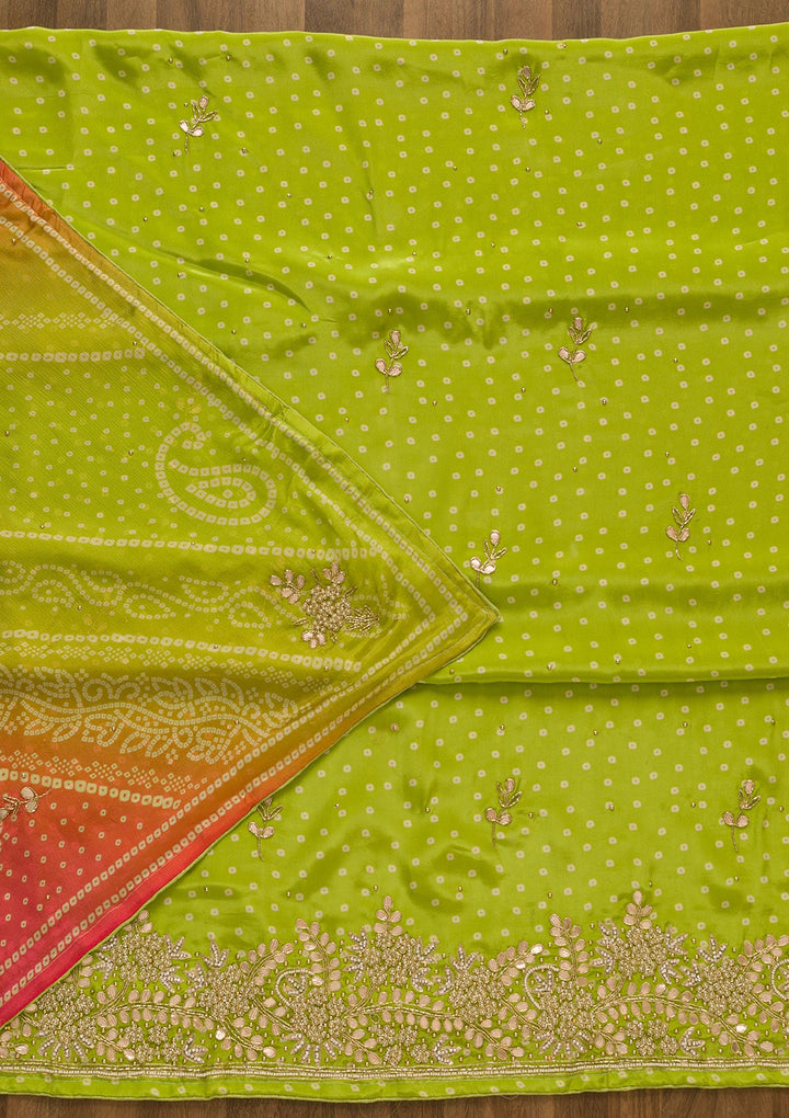 Pista Green Gotapatti Brocade Salwar Kameez-Koskii