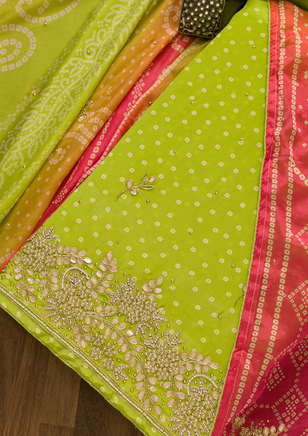 Pista Green Gotapatti Brocade Salwar Kameez-Koskii