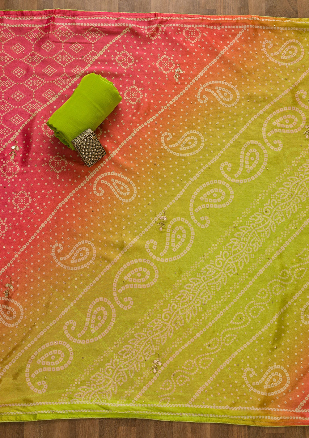 Pista Green Gotapatti Brocade Salwar Kameez-Koskii