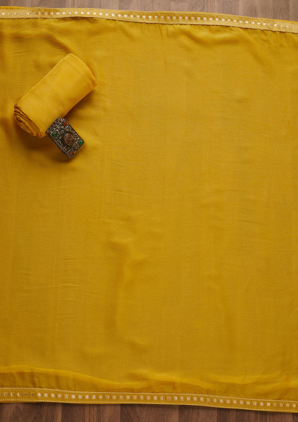 Pista Green Sequins Georgette Semi-Stitched Salwar Suit-Koskii