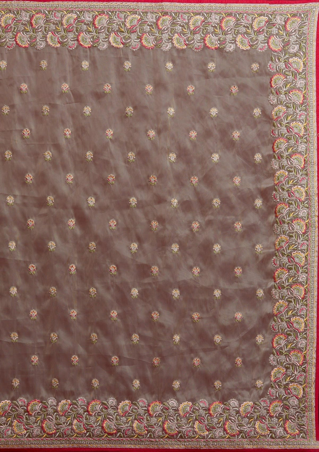 Pista Green Silver Stonework Tissue Designer Saree - koskii