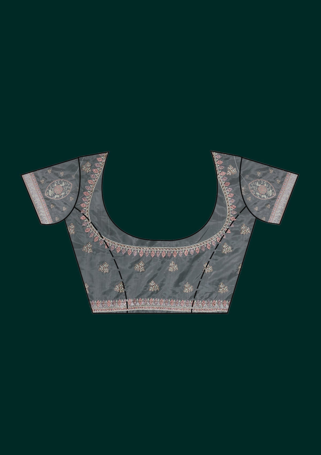 Pista Green Silver Stonework Tissue Saree - Koskii