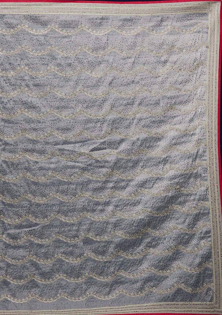 Pista Green Stonework Tissue Designer Saree - Koskii
