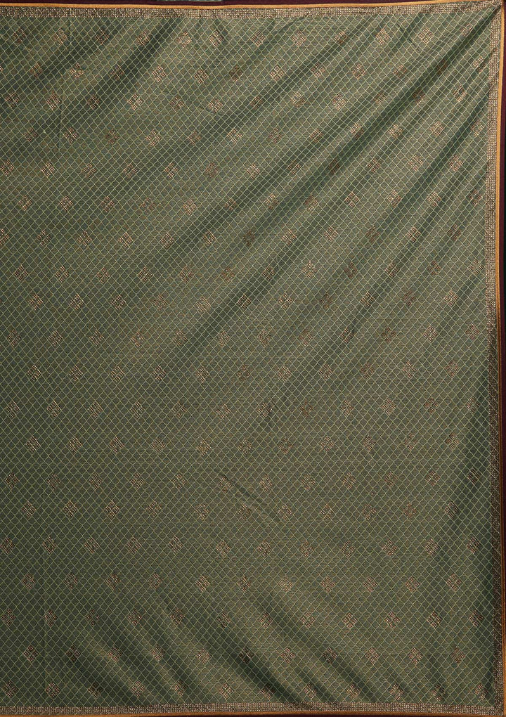 Pista Green Swarovski Net Saree - Koskii