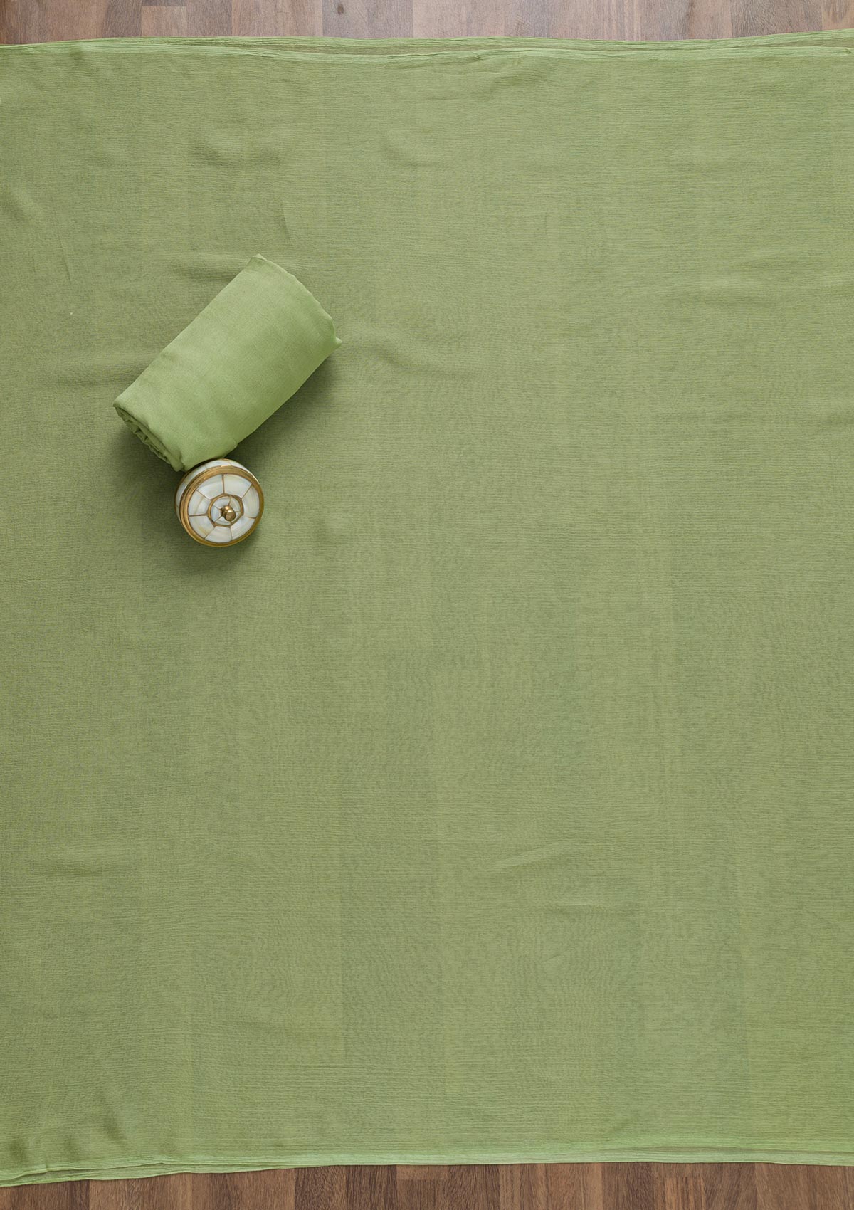 Pista Green Semi Crepe Swarovski Unstitched Salwar Suit-koskii