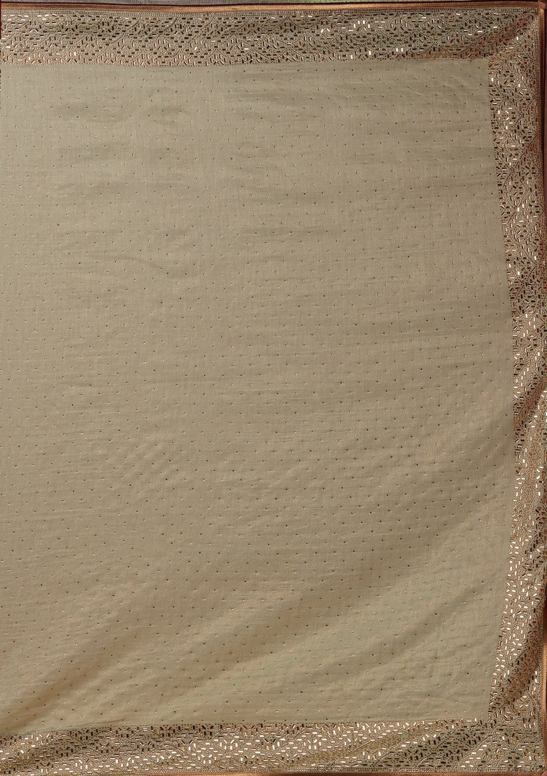Pista Green Swarovski Tissue Designer Saree - koskii