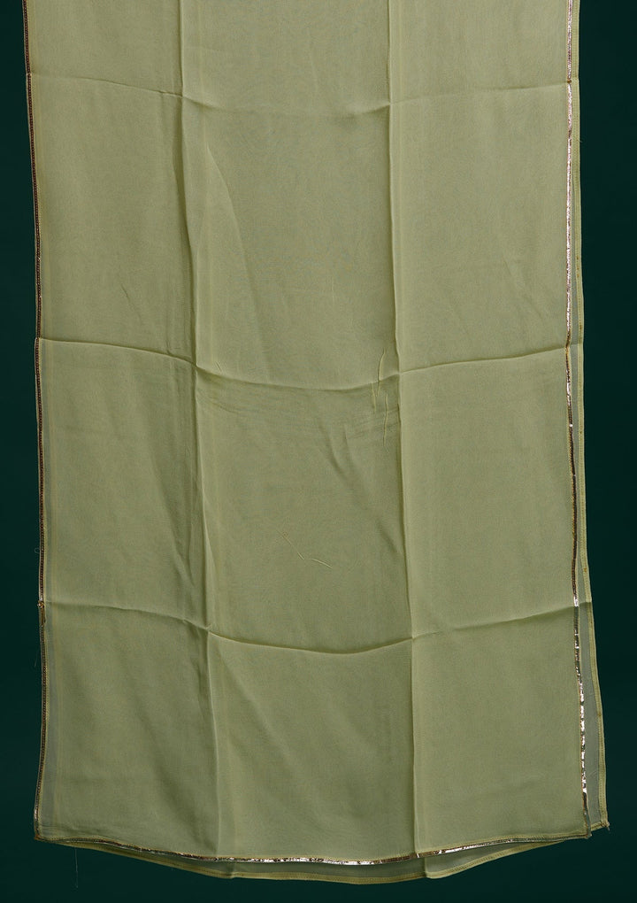 Pista Green Threadwork Georgette Designer Salwar Suit - Koskii