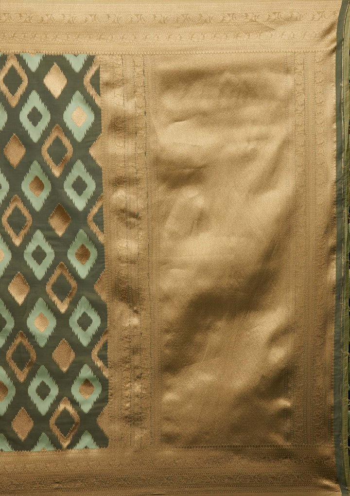 Pista Green Zariwork Art Silk Designer Saree - Koskii