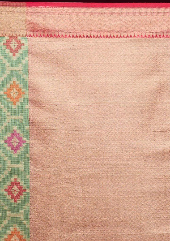 Pista Green Zariwork Art Silk Saree - Koskii