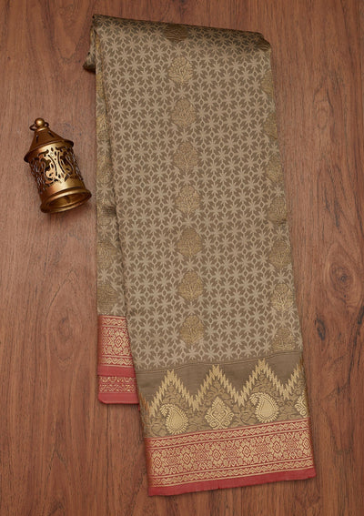 Pista Green Zariwork Art Silk Designer Saree - Koskii