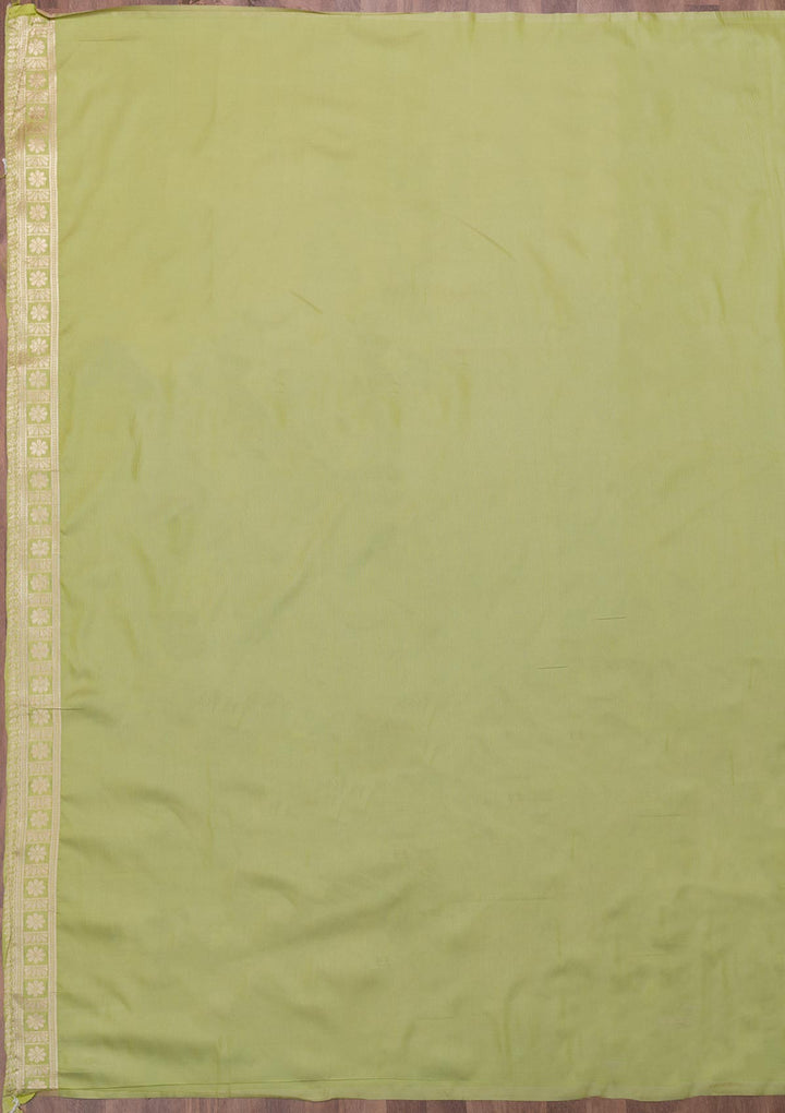 Pista Green Zariwork Art Silk Saree-Koskii