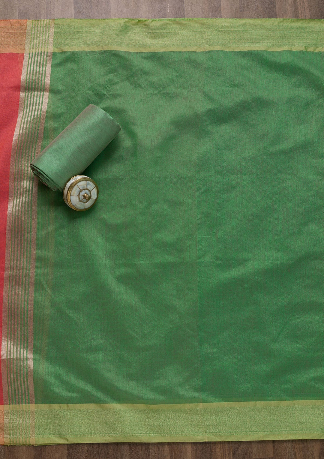 Pista Green Zariwork Brocade Unstitched Salwar Suit-Koskii