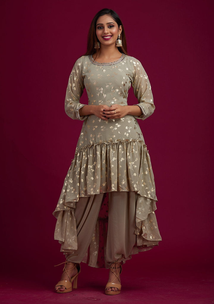 Pista Green Zariwork Georgette Designer Salwar-Suit - koskii