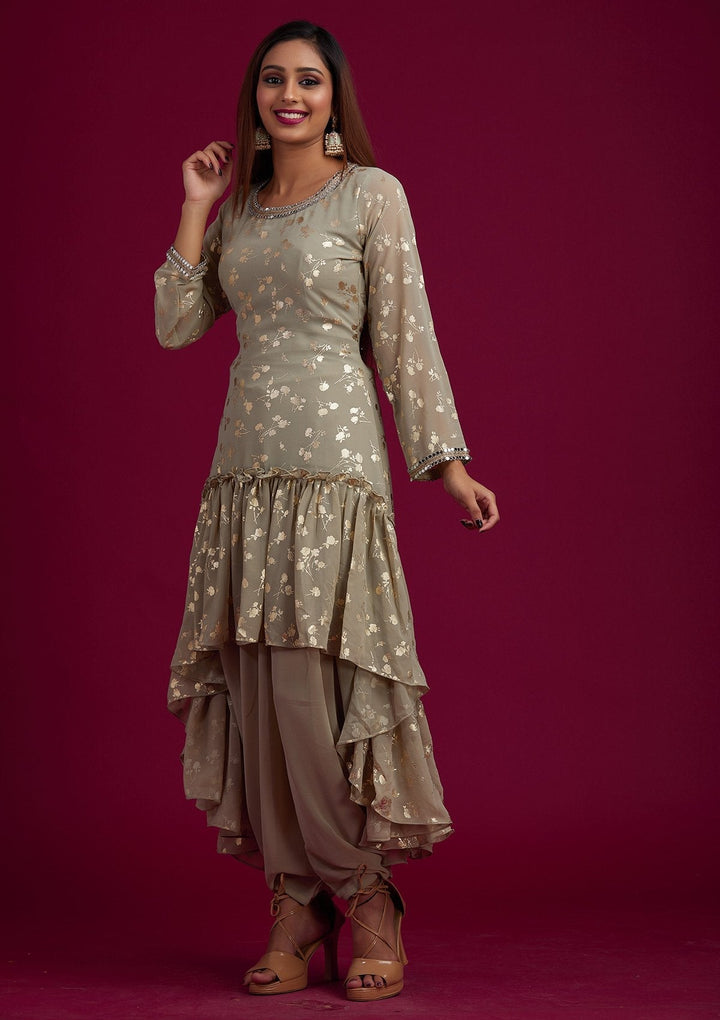 Pista Green Zariwork Georgette Designer Salwar-Suit - koskii