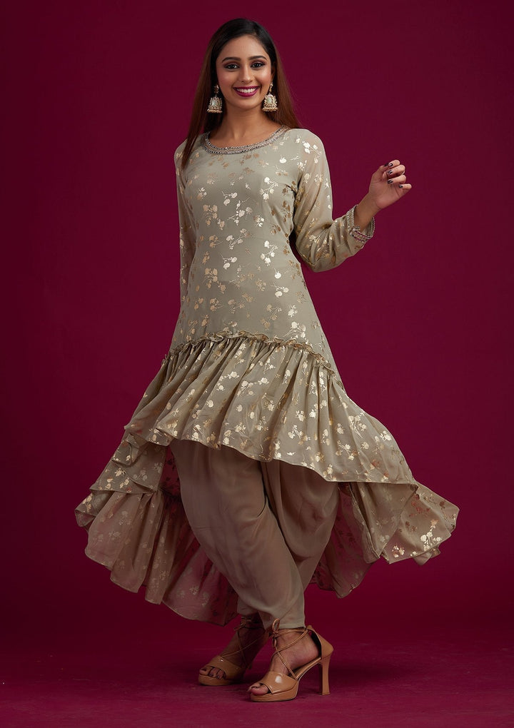 Pista Green Zariwork Georgette Designer Salwar-Suit - koskii