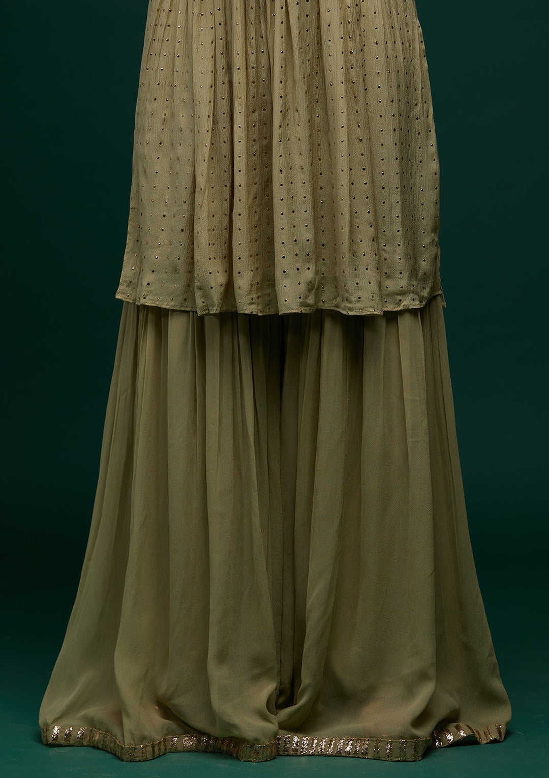 Pista Green Zariwork Georgette Designer Salwar Suit - Koskii